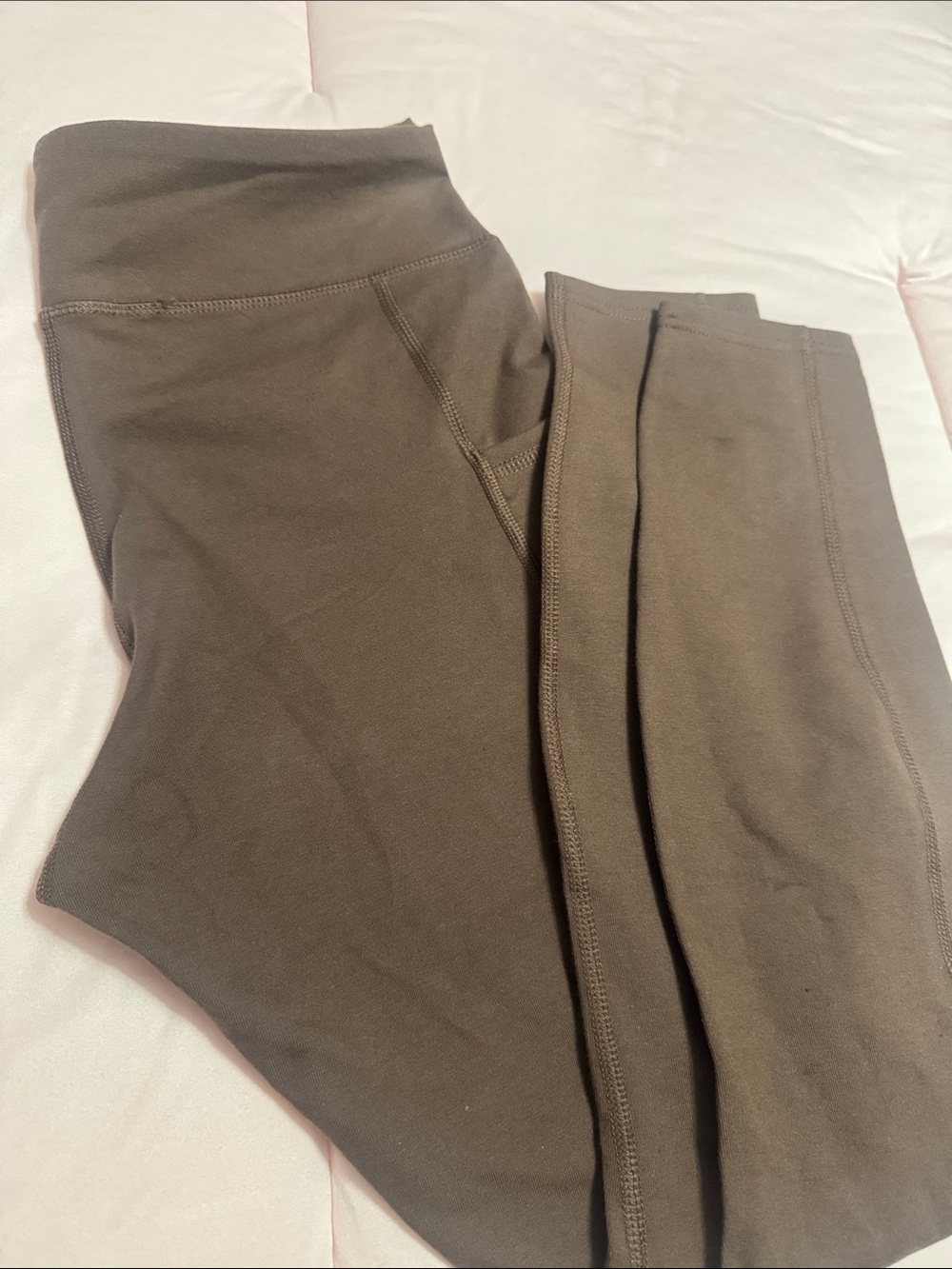 Brown Active Leggings with Side Pockets